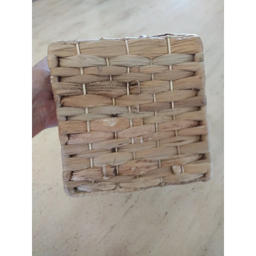 Utensil‎ Flatware Caddy Divided Basket Organizer Handmade Wicker Rattan